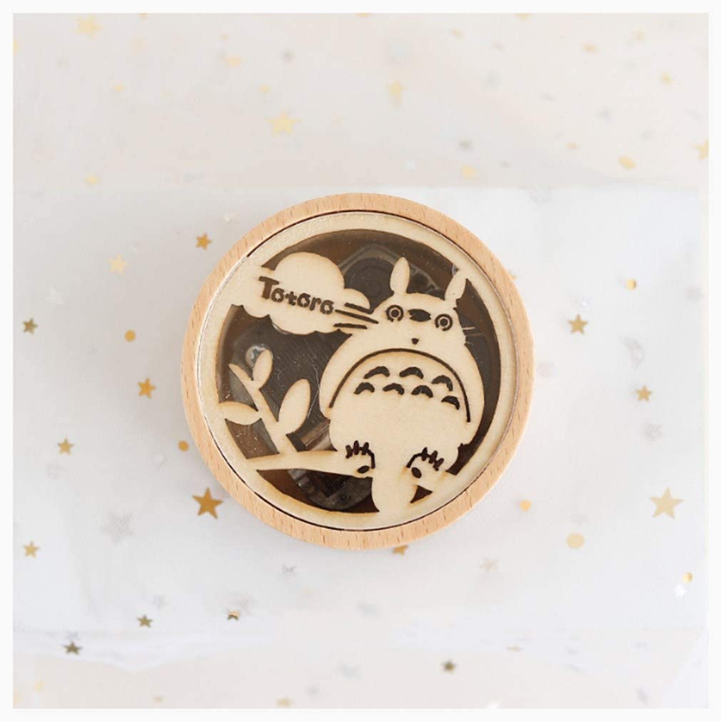 Round Wooden Music Box - Cut Out Totoro Branch