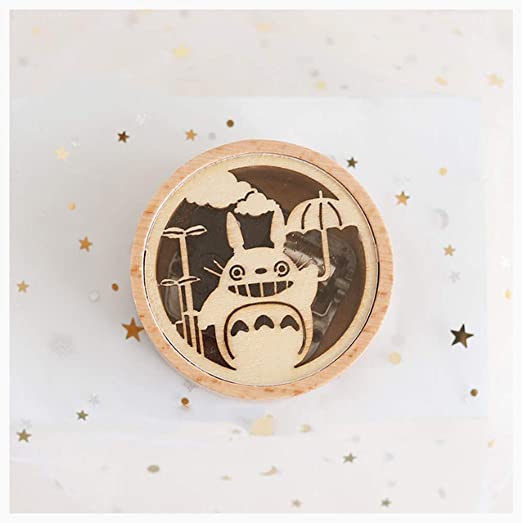 Round Wooden Music Box - Cut Out Totoro Umbrella