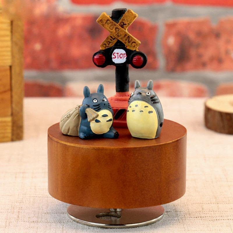 Rotating Wooden Music Box - Totoro Crossing