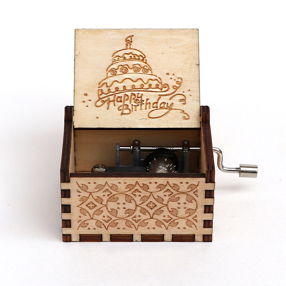 Wooden Hand Cranked Music Box - Happy Birthday