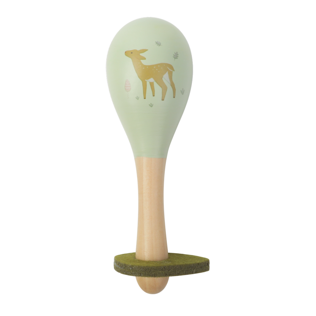 Wooden Maraca - Green Deer