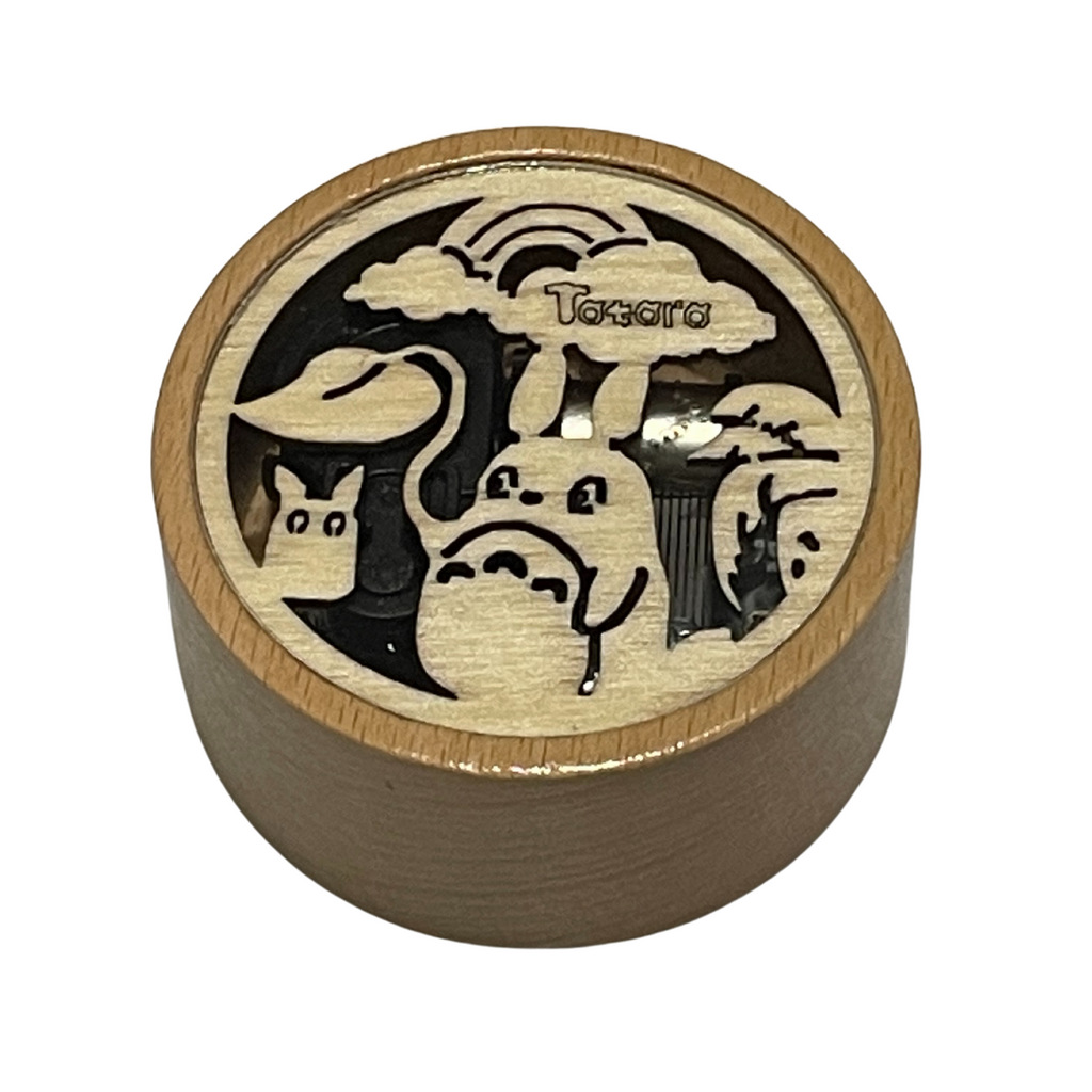 Round Wooden Music Box - Cut Out Totoro Rainbow