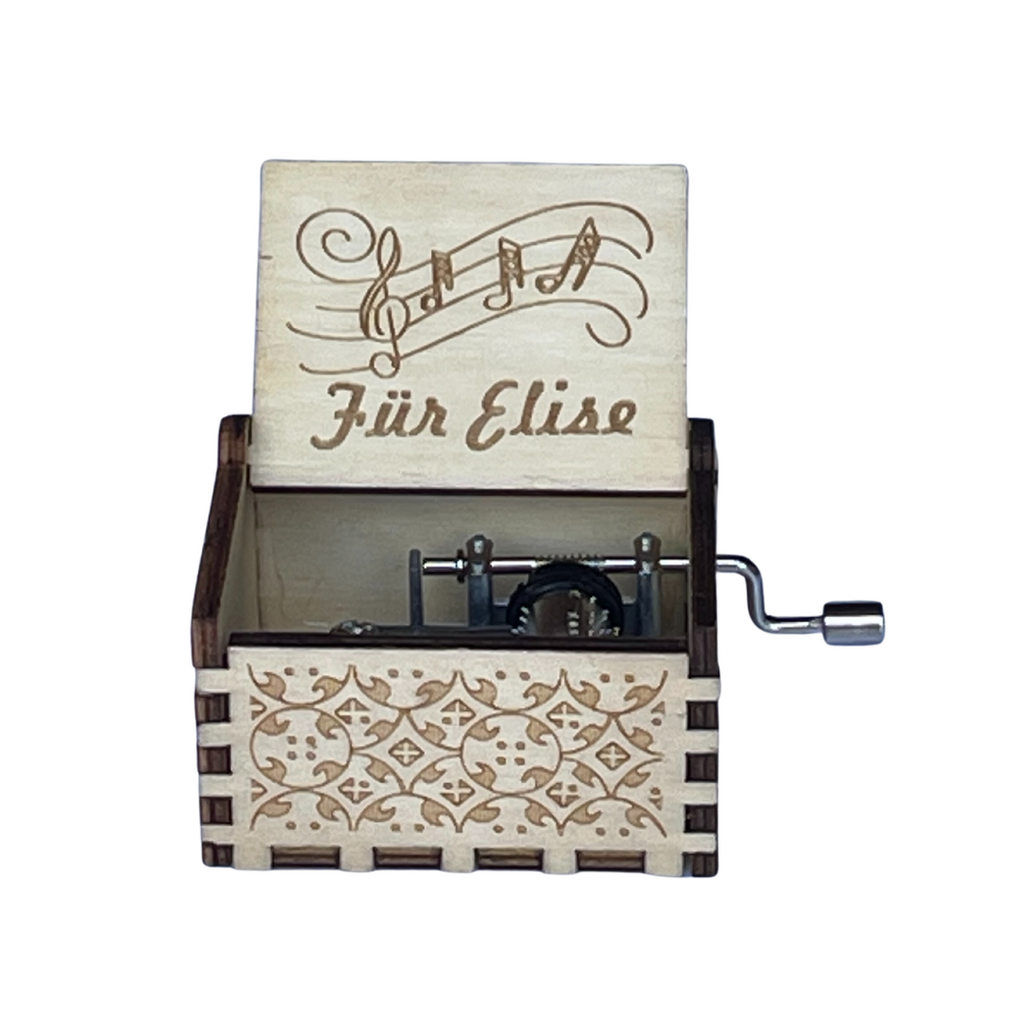 Wooden Hand Cranked Music Box - Fur Elise