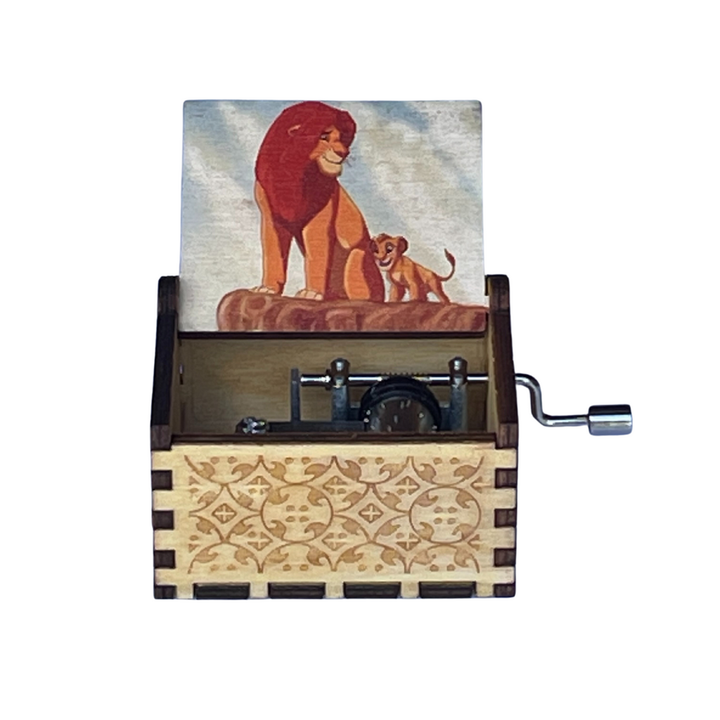 Wooden Hand Cranked Music Box - Lion Sleeps Tonight