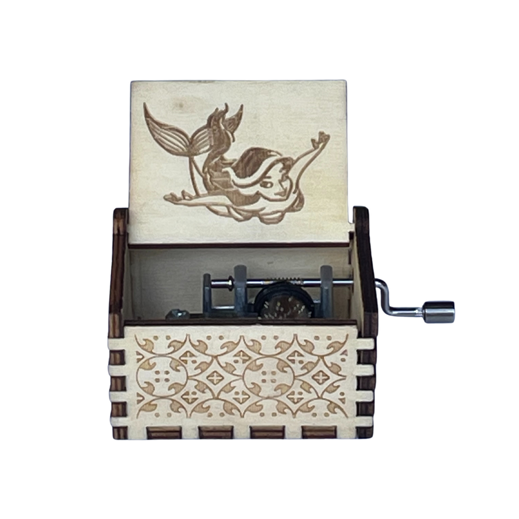 Wooden Hand Cranked Music Box - Under The Sea