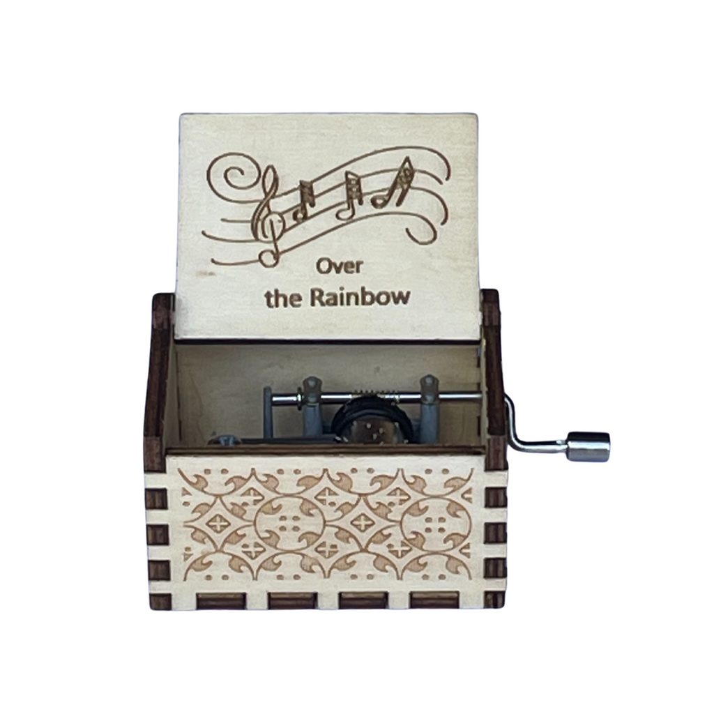 Wooden Hand Cranked Music Box - Over The Rainbow