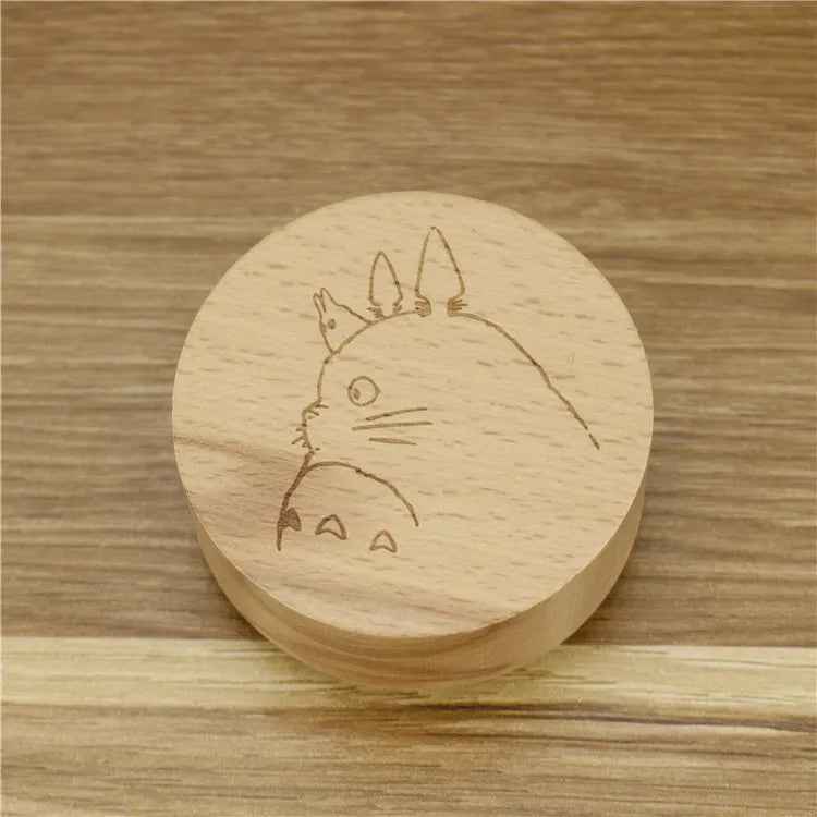 Round Wooden Music Box - Totoro