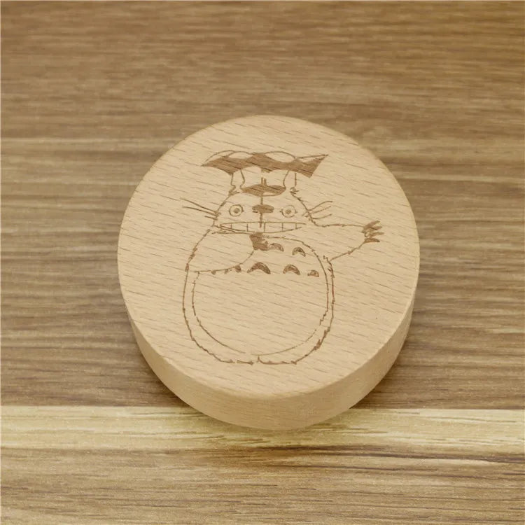 Round Wooden Music Box - Totoro Umbrella