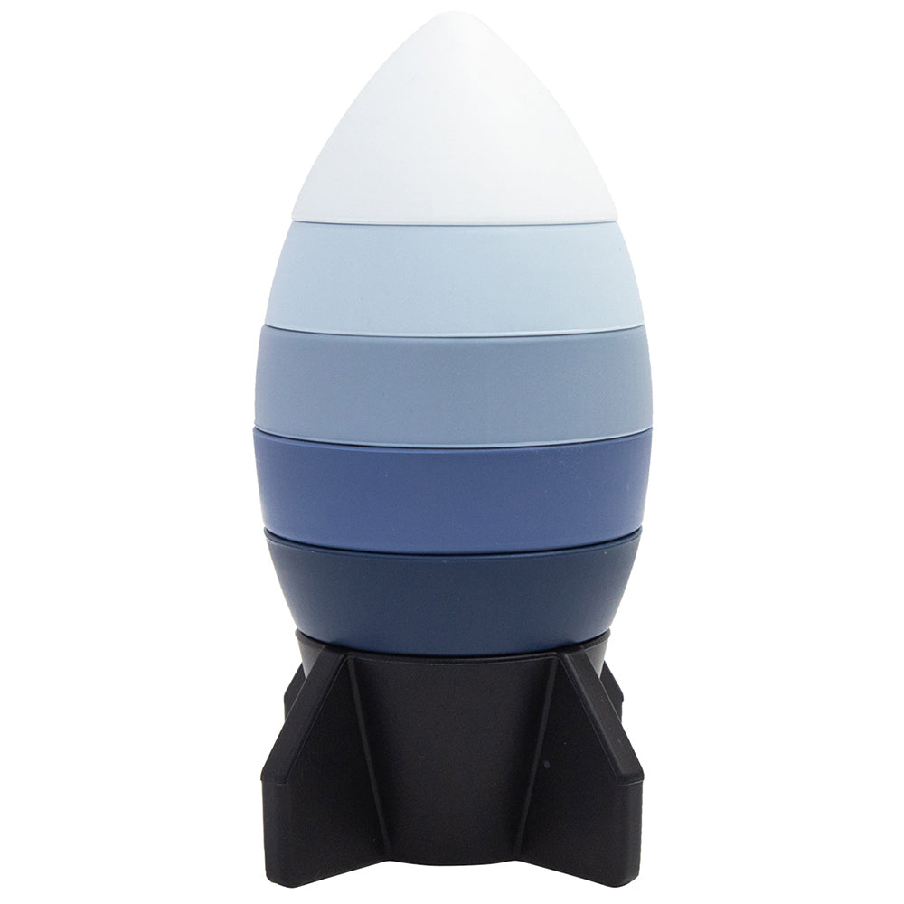 Silicone Rocket Stacking Puzzle - Blue